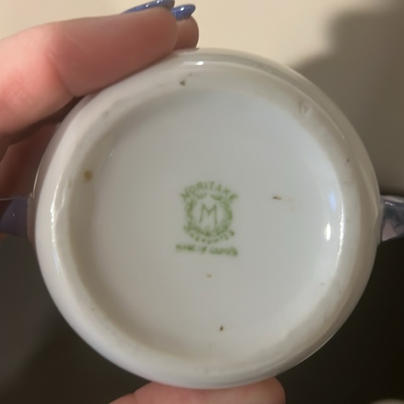 Vintage noritaki lusterware blue and white tea and creamer set - Picture 8 of 9